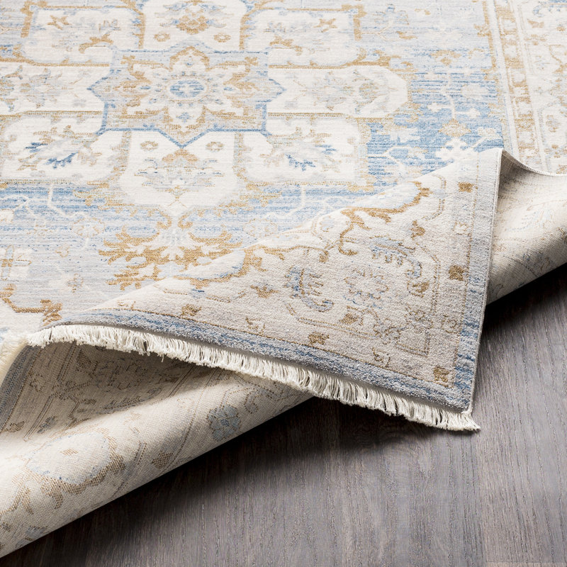 Three Posts Mendelsohn Vintage Persian Traditional Blue/Brown Area Rug